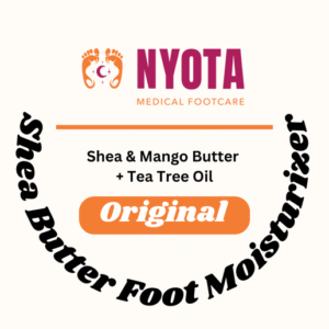 Nyota Medical Footcare Whipped Shea Butter Foot Moisturizer with mango butter and tea tree oil for dry, cracked feet